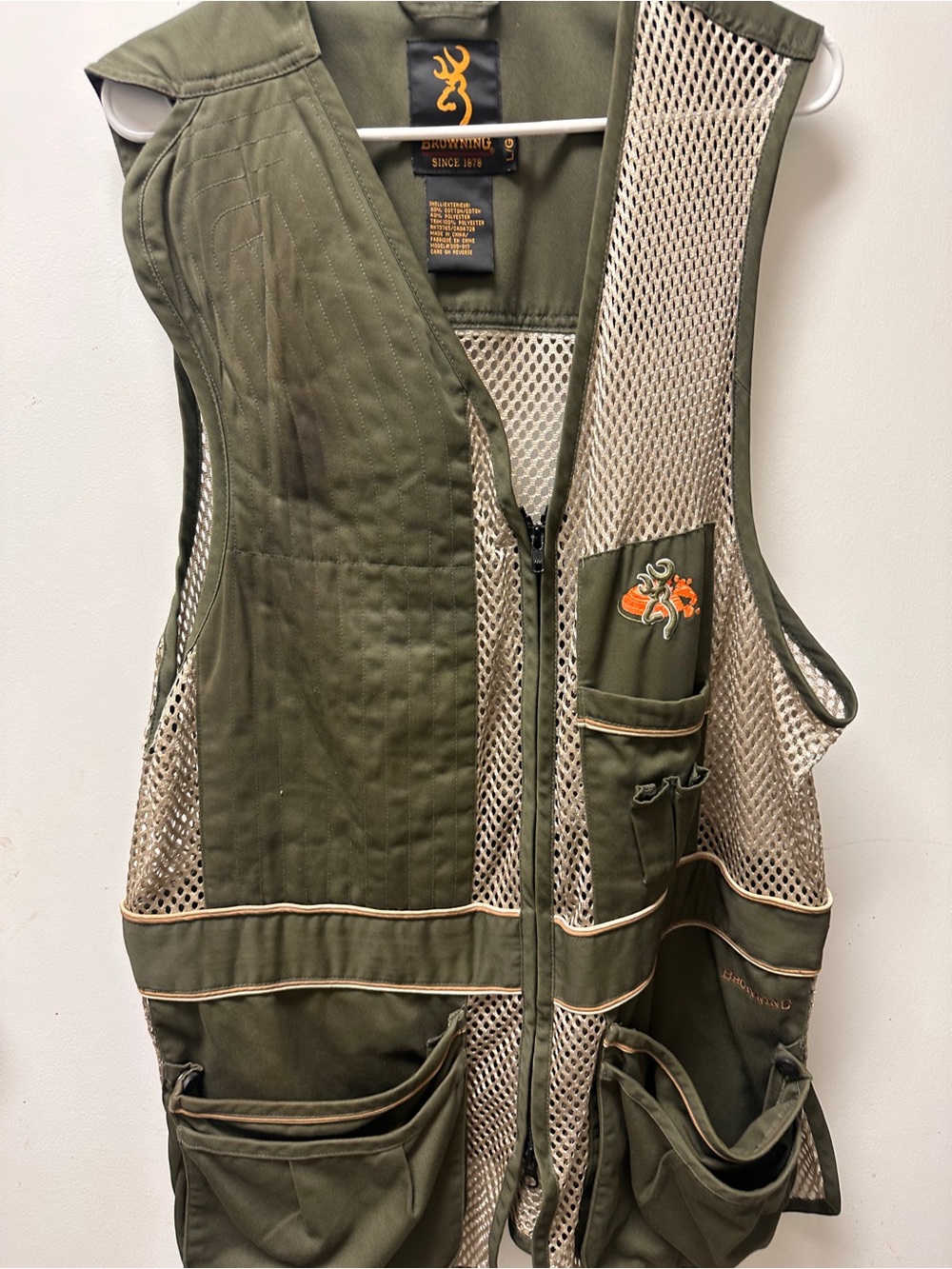 Browning Olive Green and Tan Mesh Field Vest